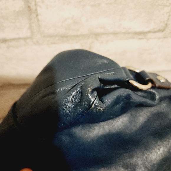 Coach Dark Teal Leather Tote - Picture 2 of 10